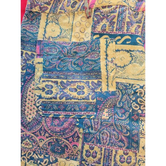 Sundance Linen Patchwork Womens Kalini Shorts Size L Tassel Boho Beach Festive - Picture 3 of 12